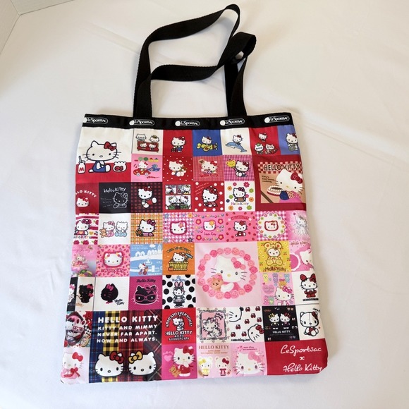 Lesportsac Handbags - LeSportsac Hello Kitty 50th Anniversary Tote Bag Womens OS Multi Excellent Patch